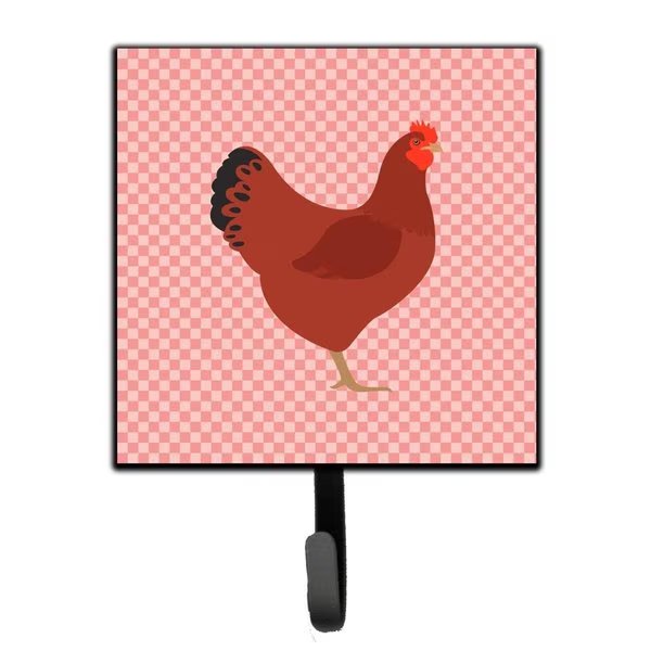 New Hampshire Red Chicken Pink Check Leash or Key Holder, Carolines Treasures, Mfr#: BB7843SH4